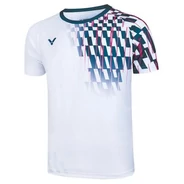 Victor T-50001TD A fehér-sötétkék férfi tollaslabda póló