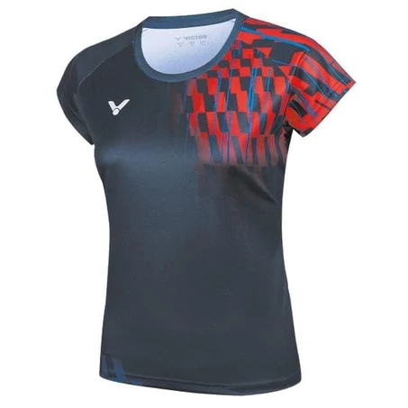 Victor T-51001TD B fekete-piros női tollaslabda póló